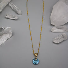 Load image into Gallery viewer, Blue Topaz Round Cut Necklace