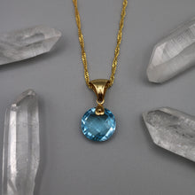 Load image into Gallery viewer, Blue Topaz Round Cut Necklace
