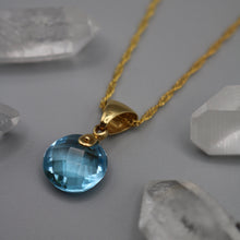 Load image into Gallery viewer, Blue Topaz Round Cut Necklace