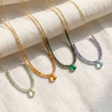 Load image into Gallery viewer, Handcrafter semi-precious stone necklace - N276: Aqua Blue Chalcedony-Aqua Blue Chalcedon / 14K gold filled
