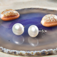 Load image into Gallery viewer, 10-11MM Pearl Post Stud Earrings
