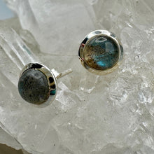 Load image into Gallery viewer, Labradorite Stud Earrings
