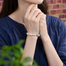 Load image into Gallery viewer, Larimar &amp; Cultured Pearl Stretch Bracelet
