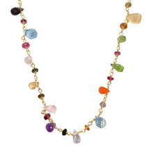 Load image into Gallery viewer, Semi-precious stone chain necklace - bestseller - N205: Multi-Colored / 24K gold vermeil

